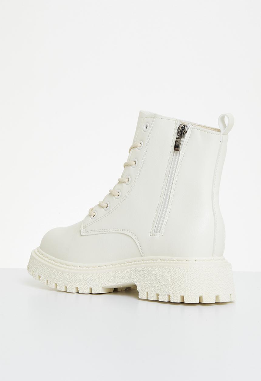 Superbalist - Claire lace up boot - white