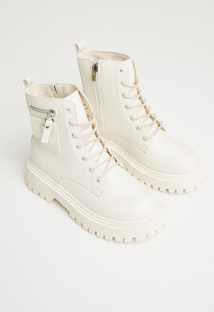 Superbalist - Claire lace up boot - white