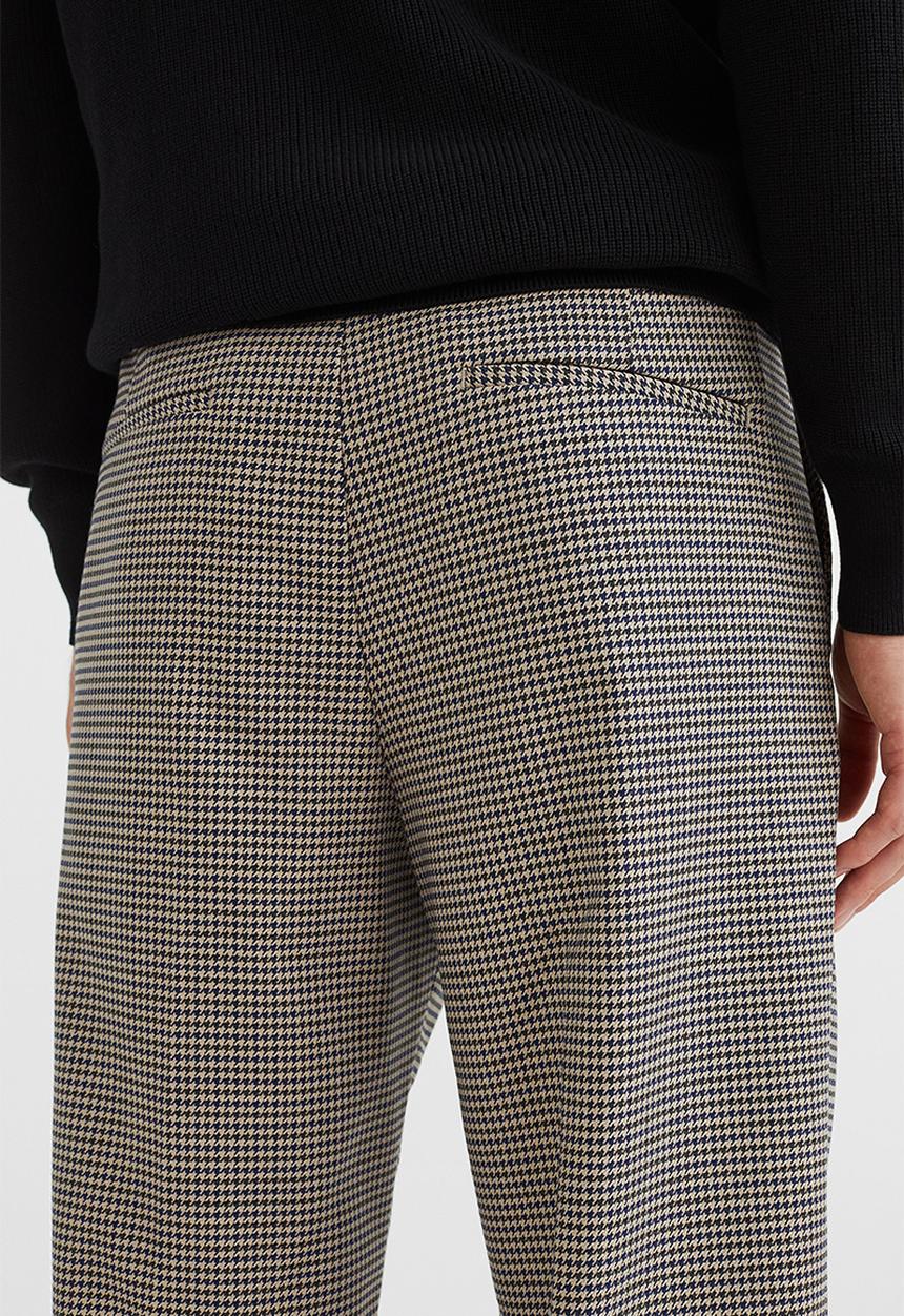 H&M - Relaxed fit suit trousers - light beige/dogtooth patterned