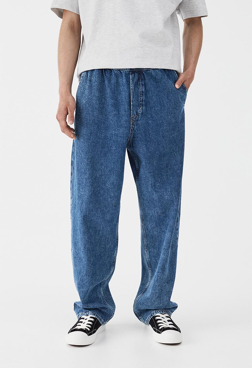 H&M - Loose pull-on jeans - denim blue