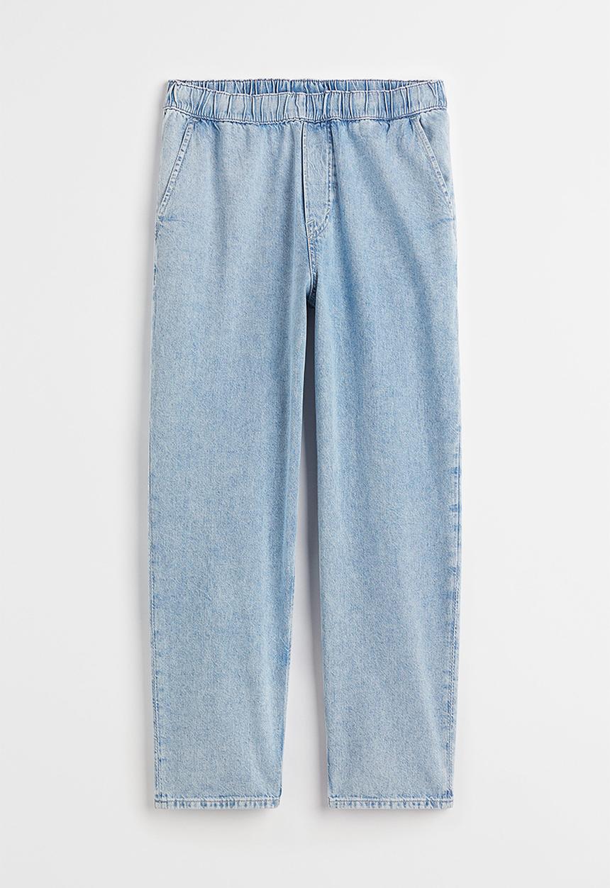 H&M - Loose pull-on jeans - light denim blue