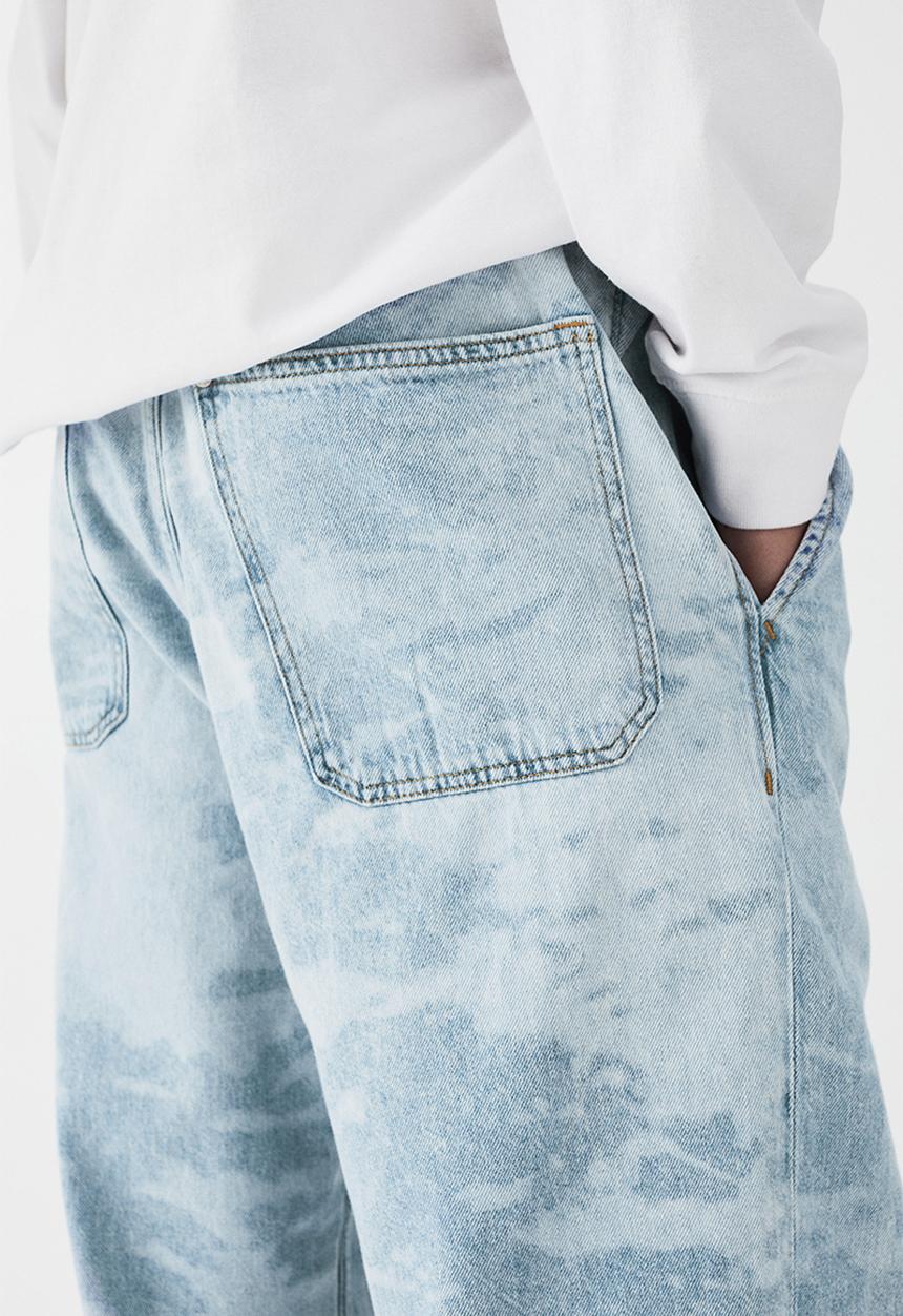 H&M - Loose pull-on jeans - light denim blue/patterned