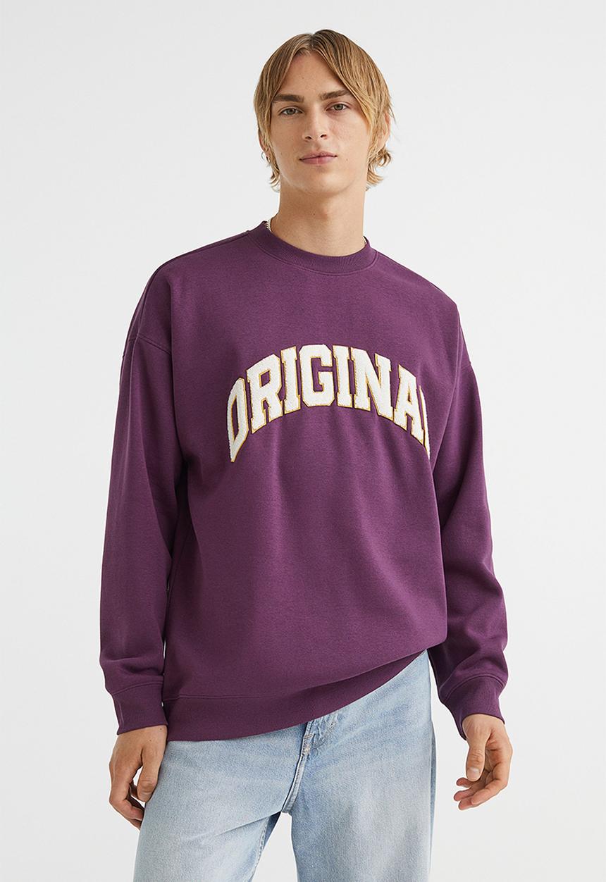 H&M - Oversized fit sweatshirt - plum purple/original