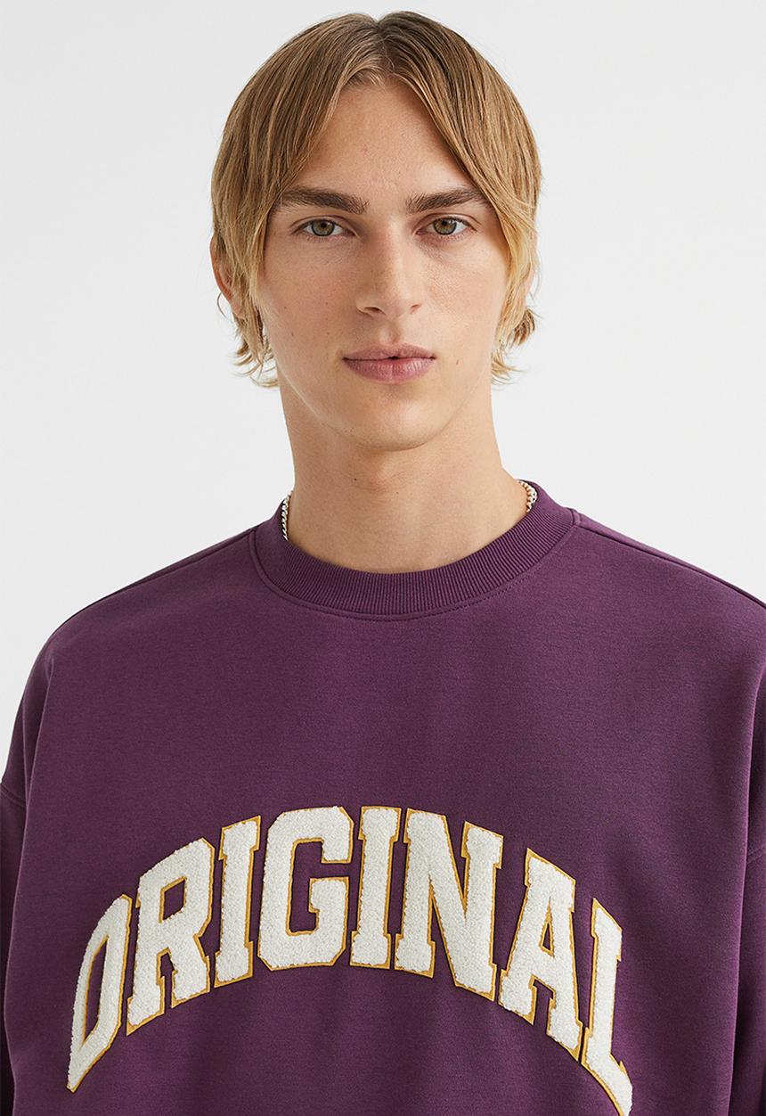 H&M - Oversized fit sweatshirt - plum purple/original