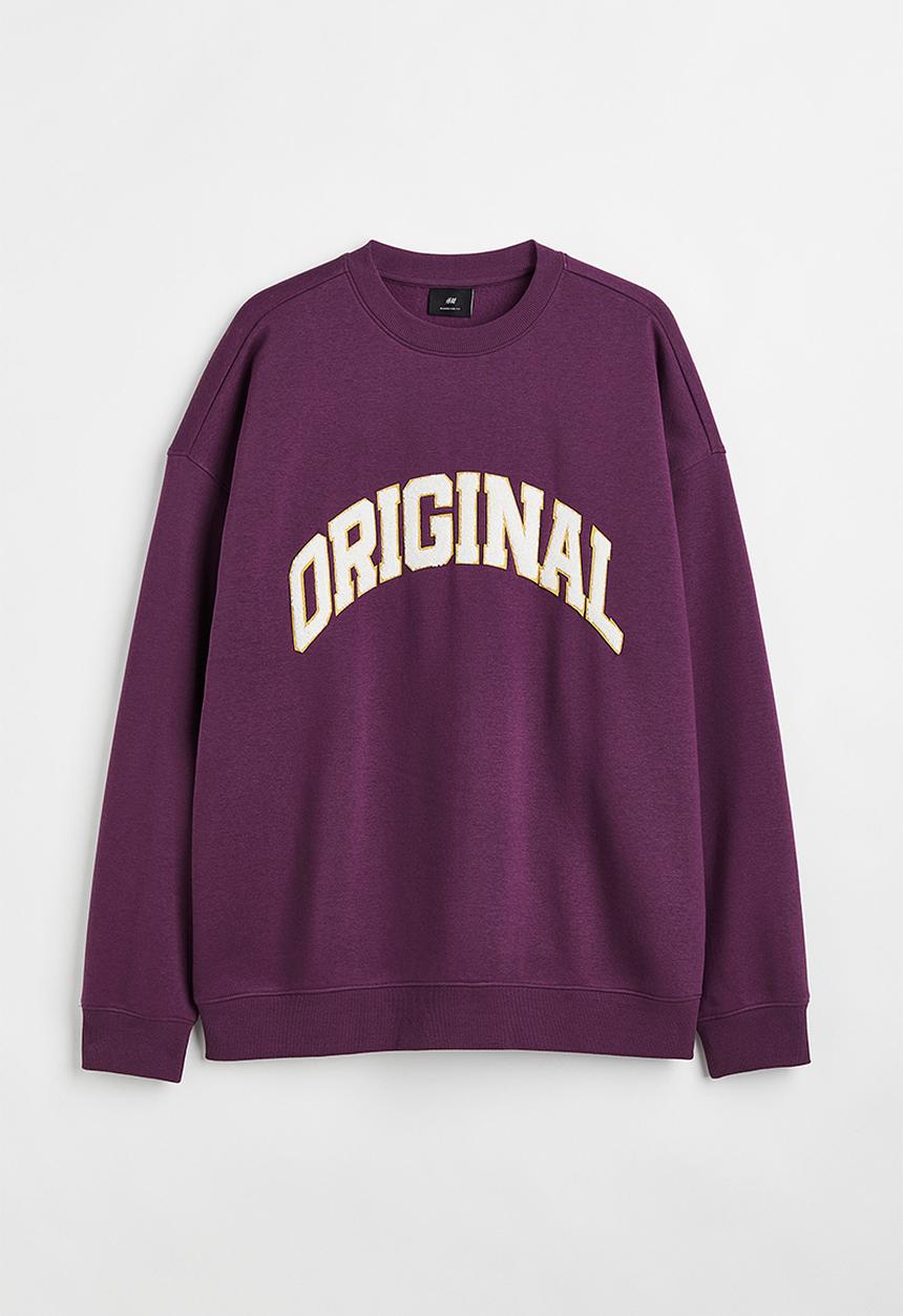 H&M - Oversized fit sweatshirt - plum purple/original