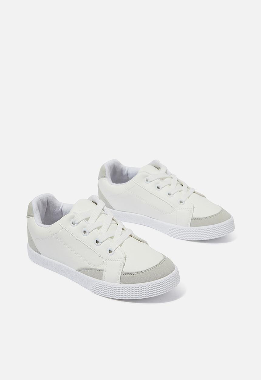 Cotton On - Teddy classic trainer - white & grey nubuck