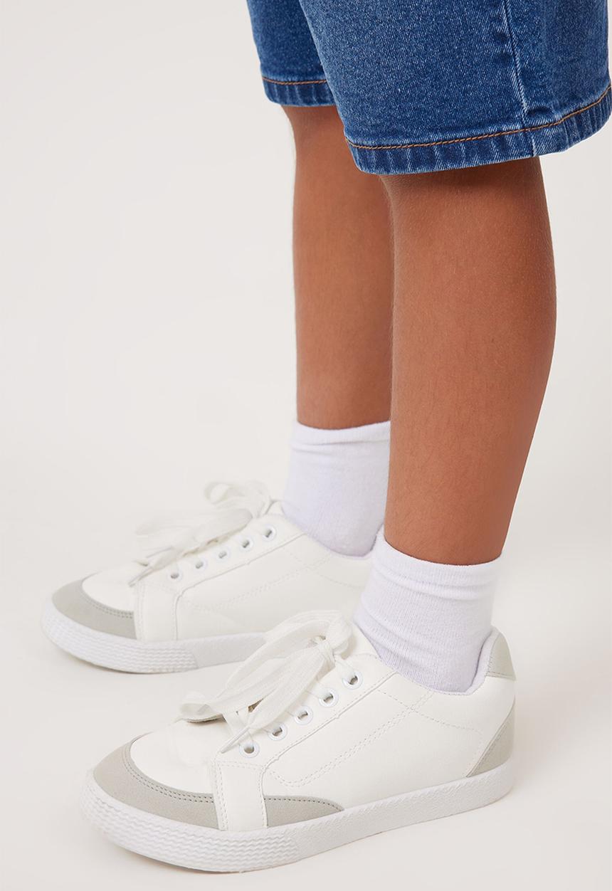 Cotton On - Teddy classic trainer - white & grey nubuck