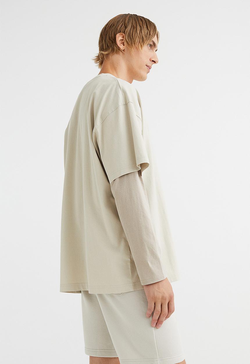H&M - Regular fit sweatshirt shorts - light greige