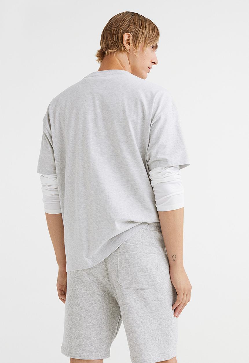 H&M - Regular fit sweatshirt shorts - light grey marl