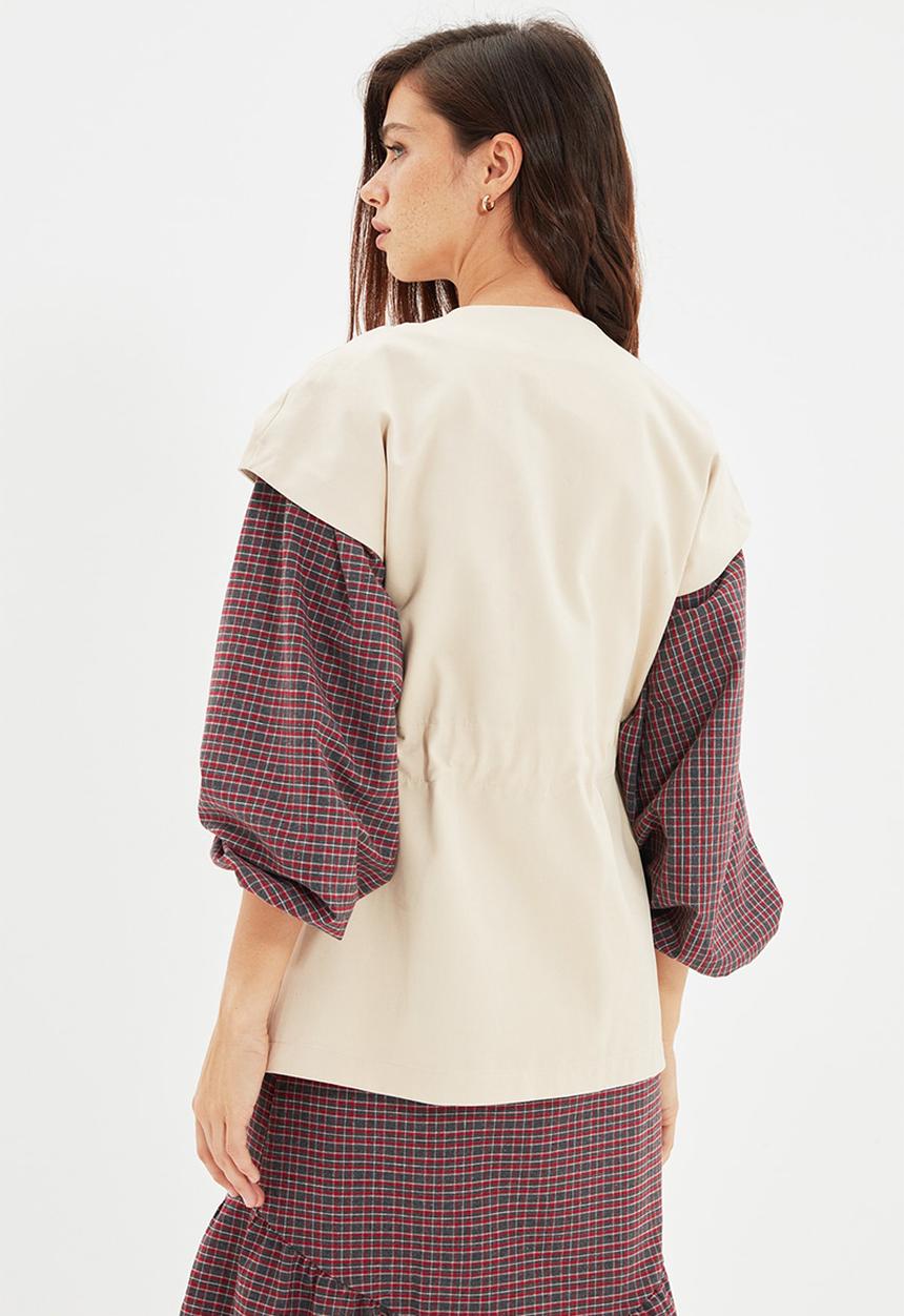 Trendyol - Tie waist vest - stone