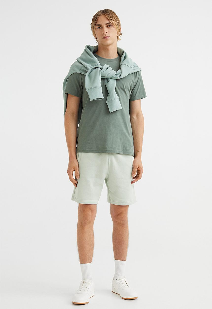 H&M - Regular fit sweatshirt shorts - mint green
