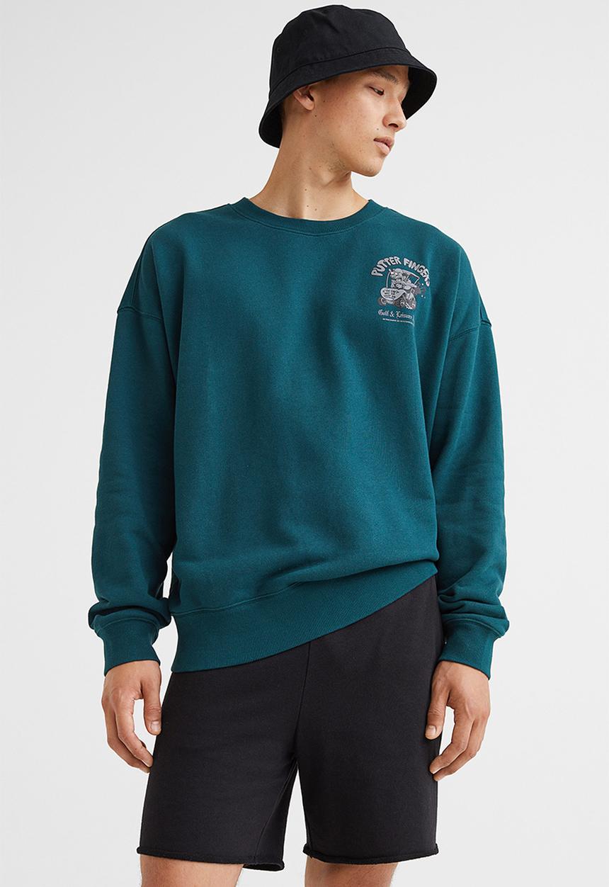 H&M - Regular fit sweatshirt shorts - black