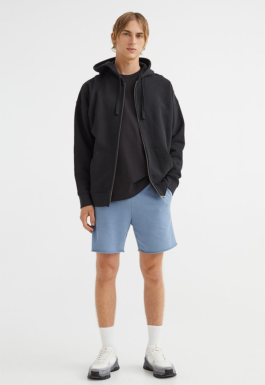H&M - Regular fit sweatshirt shorts - dusty blue