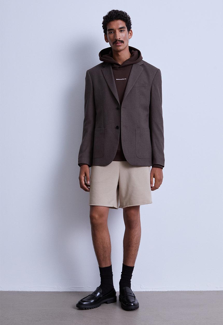H&M - Regular fit sweatshirt shorts - greige
