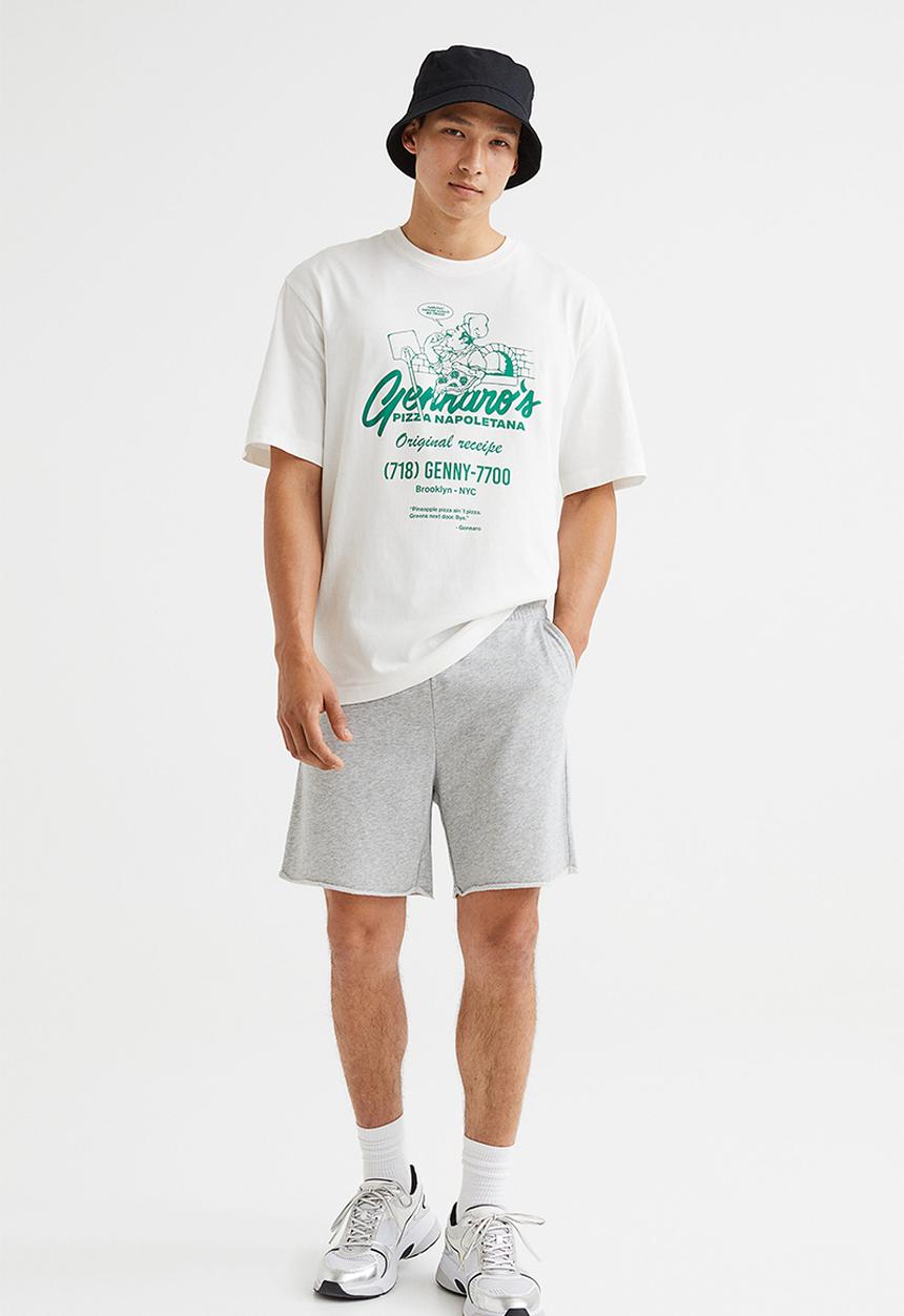 H&M - Regular fit sweatshirt shorts - grey marl