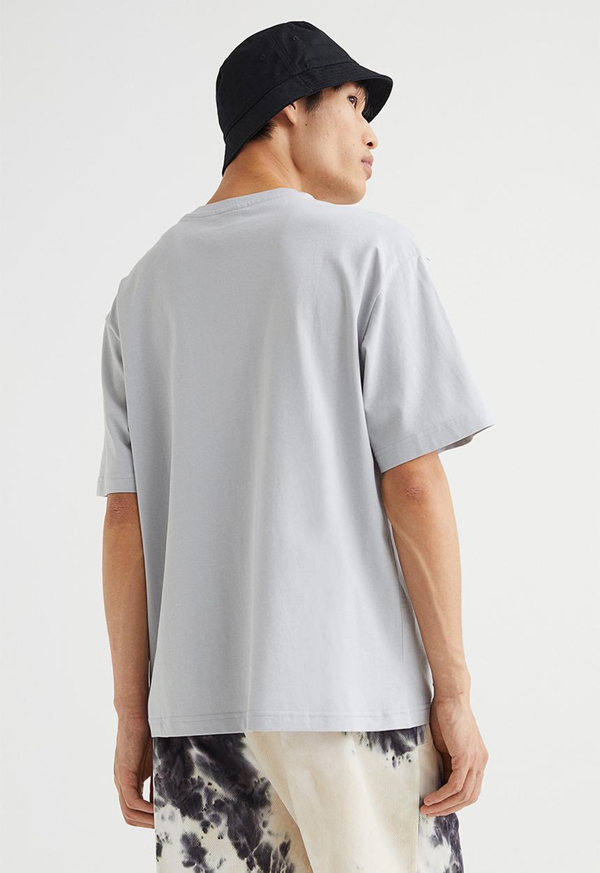H&M - Relaxed fit T-shirt - light grey/alien