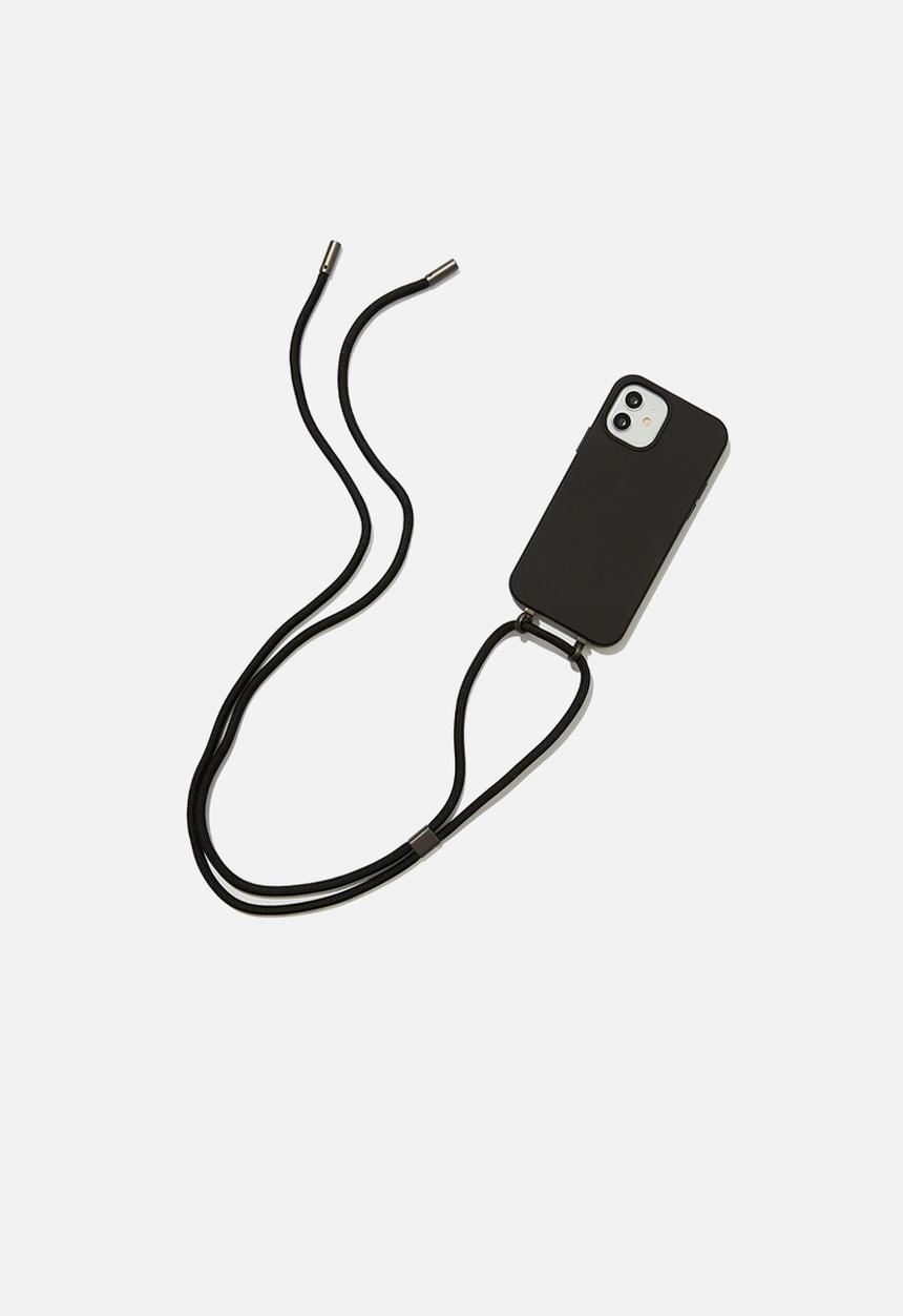Typo - Cross body phone case iphone 12/ 12 pro - black