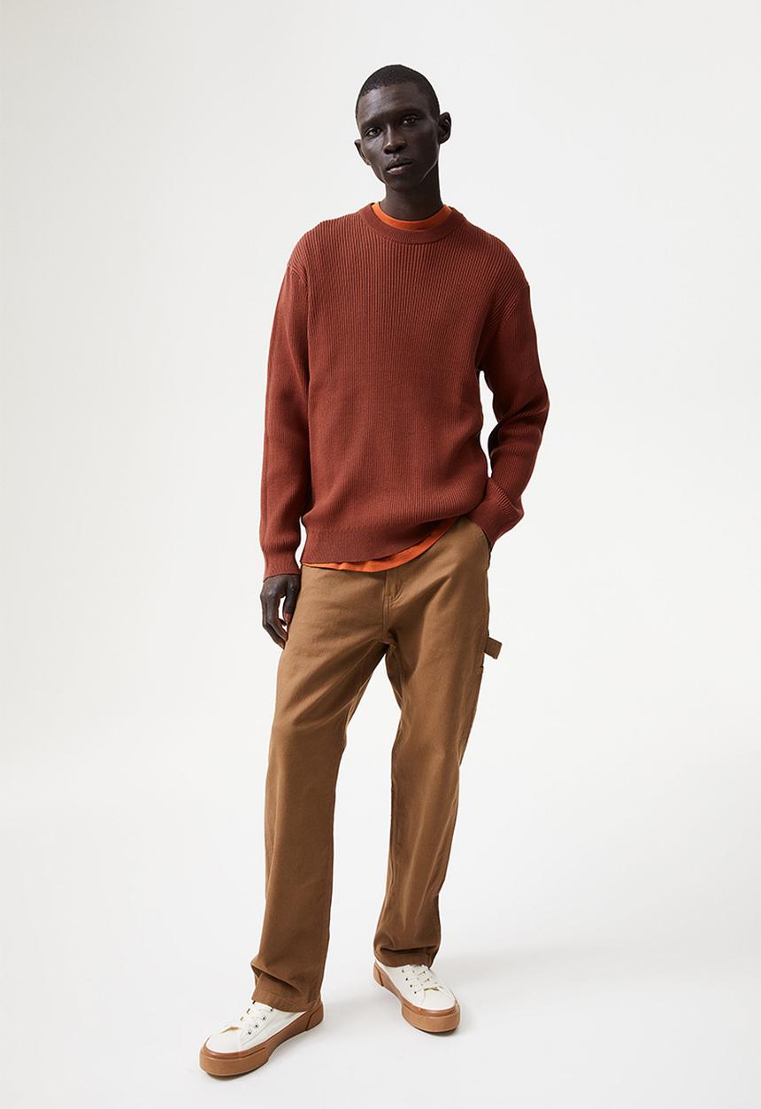 H&M - Relaxed fit rib-knit jumper - brown