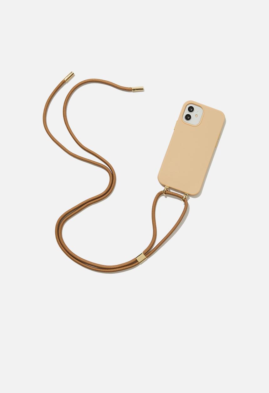 Typo - cross body phone case iphone 12/ 12 pro - latte
