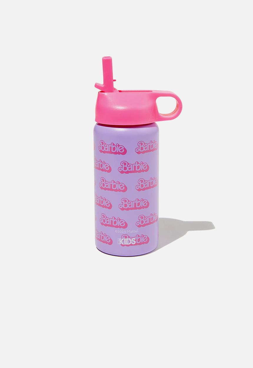 Cotton On - Kids metal drink bottle-lcn mat barbie/logo repeat