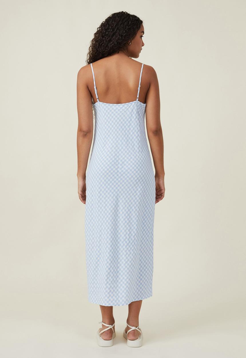 Cotton On - Ginny slip midi dress - ginny gingham soft blue