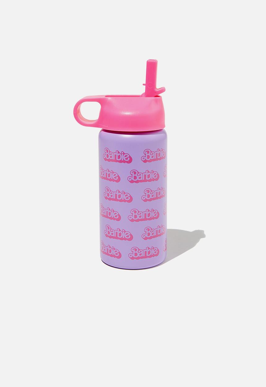 Cotton On - Kids metal drink bottle-lcn mat barbie/logo repeat