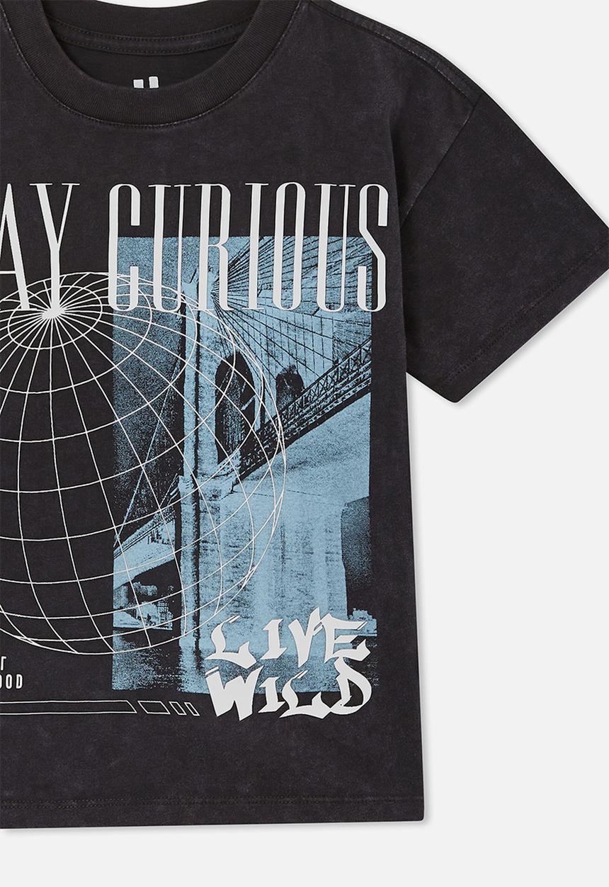 Cotton On - Stevie short sleeve embellished tee - phantom & live wild