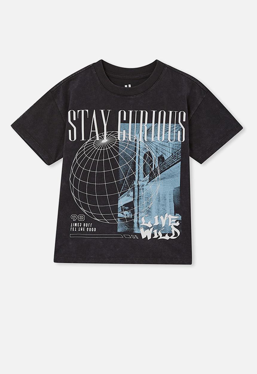 Cotton On - Stevie short sleeve embellished tee - phantom & live wild