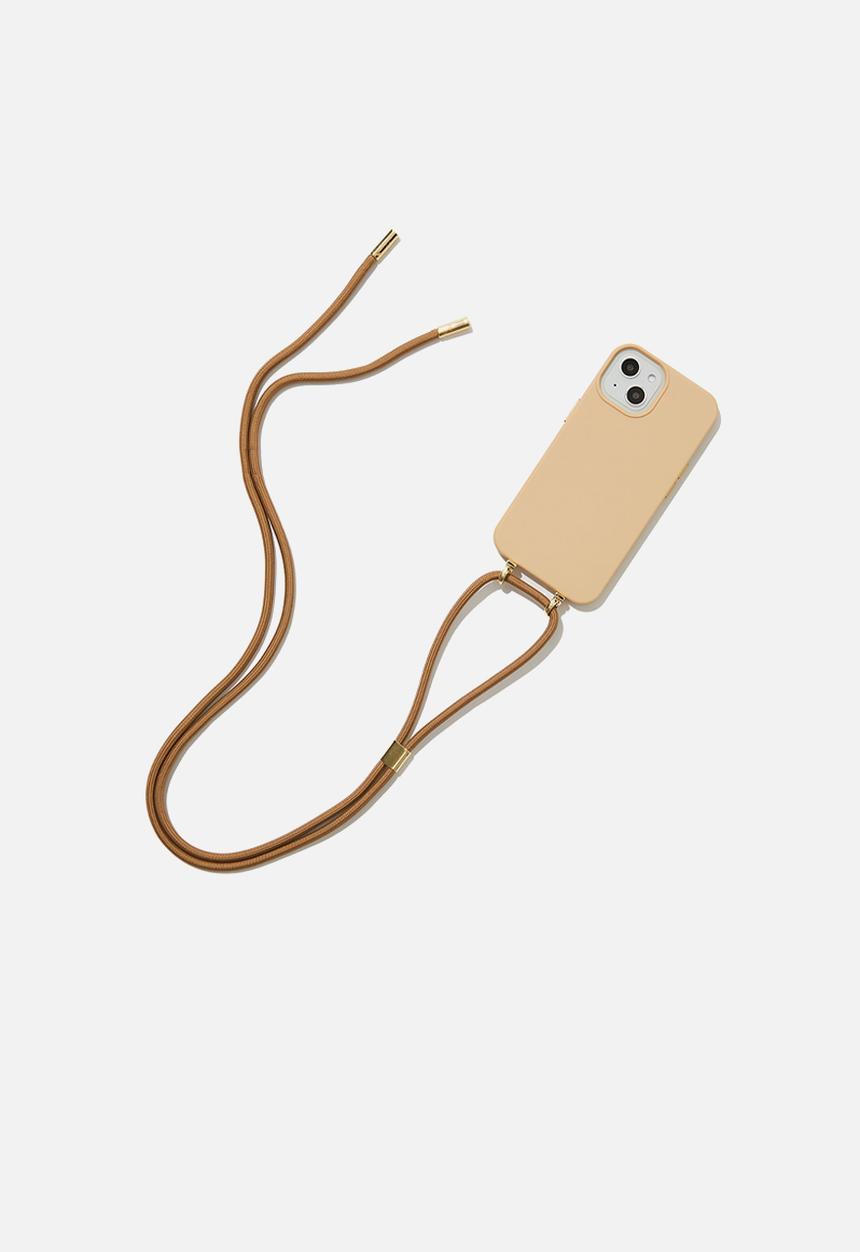 Typo - Cross body phone case iphone 13 - latte