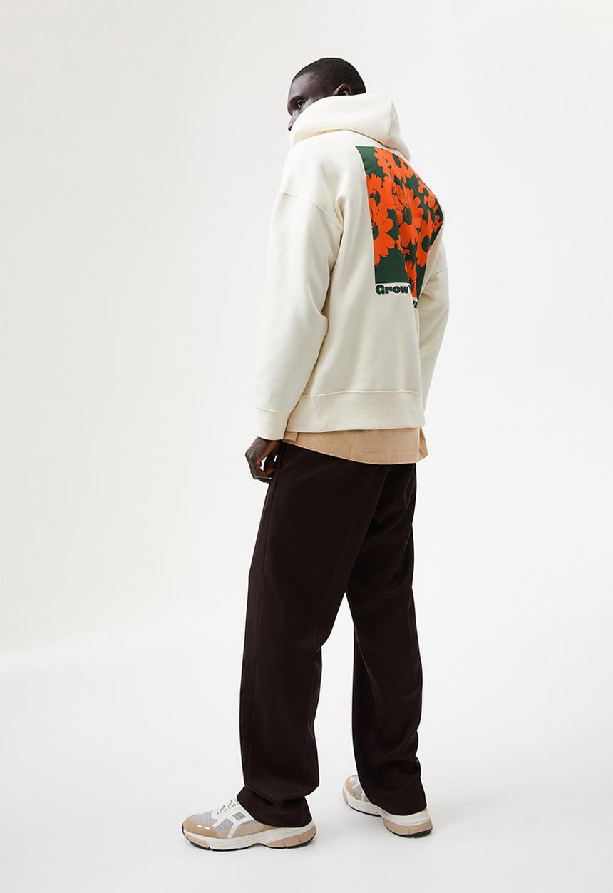 H&M - Oversized hoodie - cream/flowers