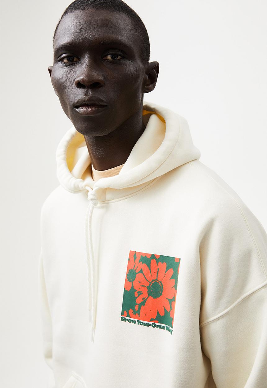 H&M - Oversized hoodie - cream/flowers
