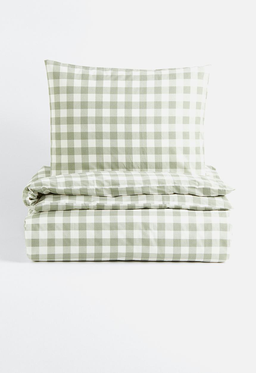H&M - Patterned single duvet cover set - green/multi