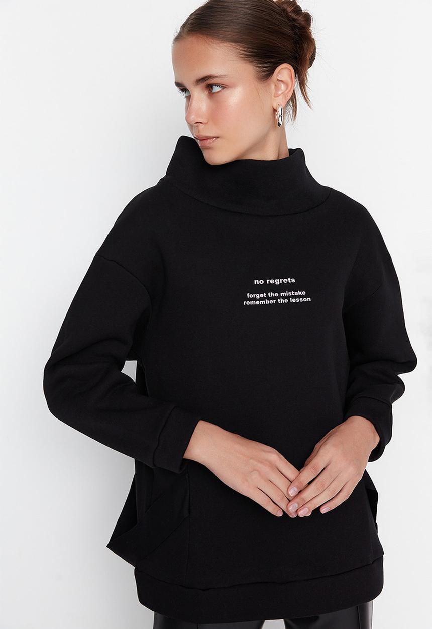 Trendyol - Fleece sweatshirt - black
