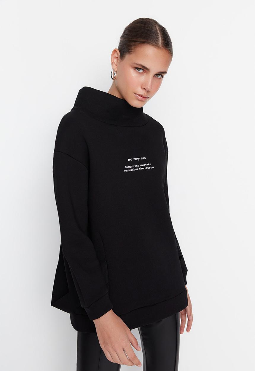 Trendyol - Fleece sweatshirt - black