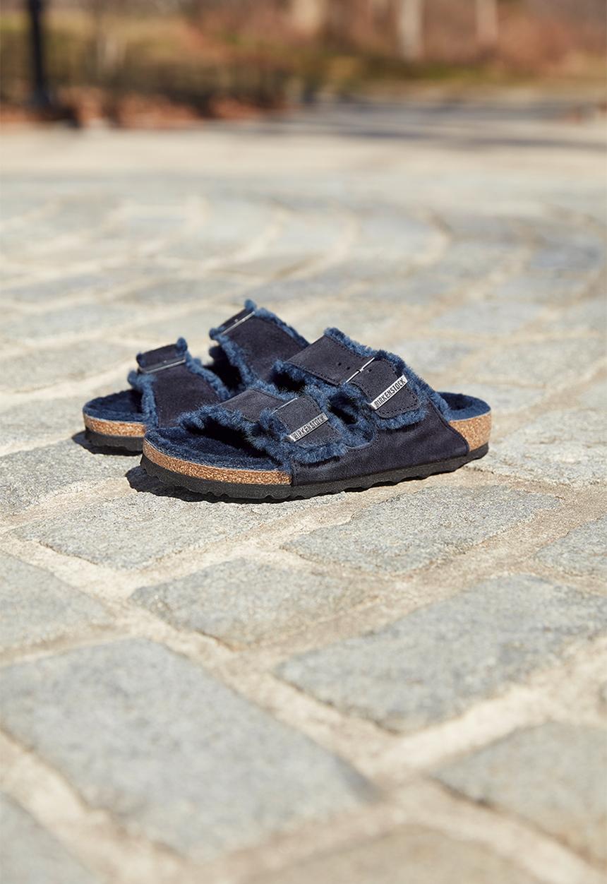 Birkenstock - Arizona fur suede shearling regular - midnight