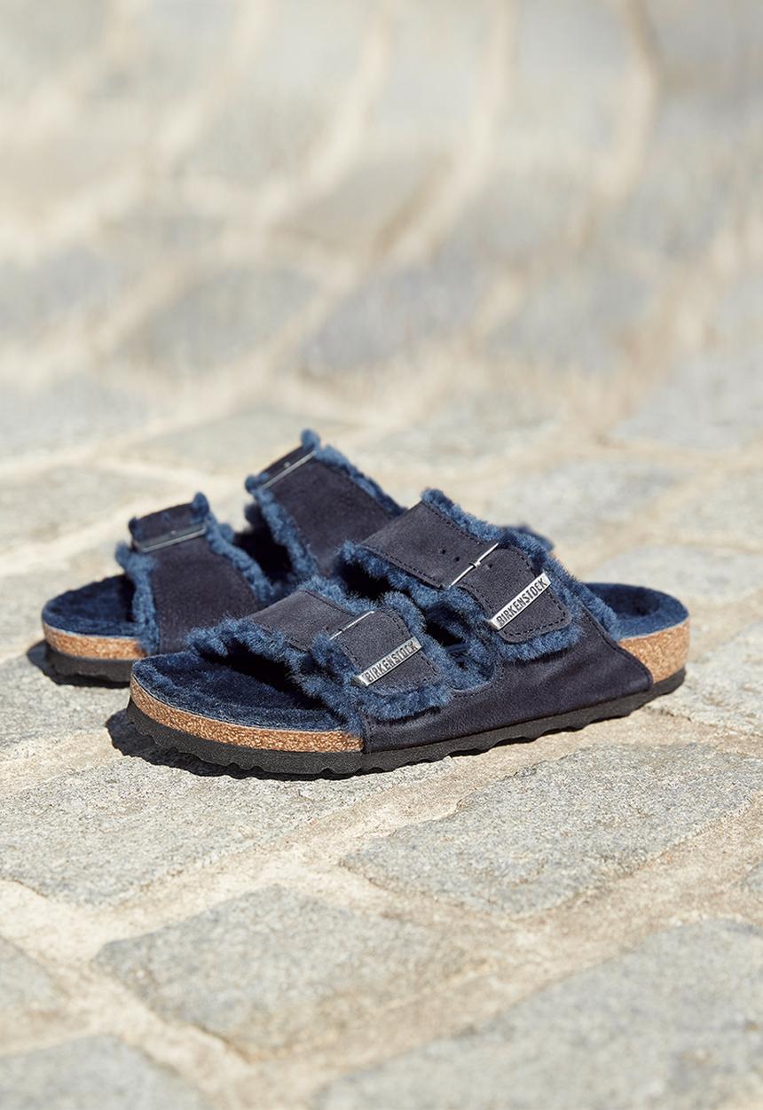 Birkenstock - Arizona fur suede shearling regular - midnight