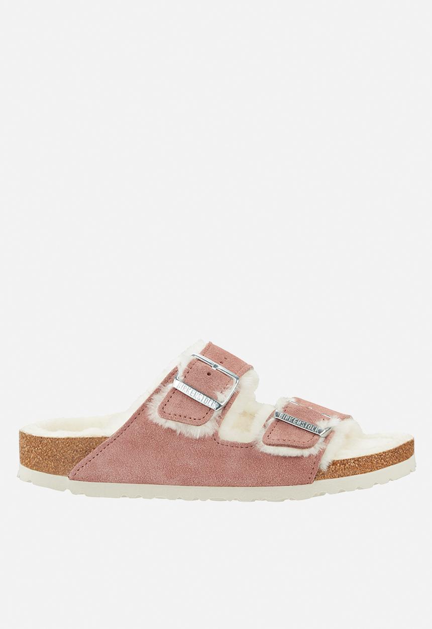 Birkenstock - Arizona fur suede shearling regular - pink clay