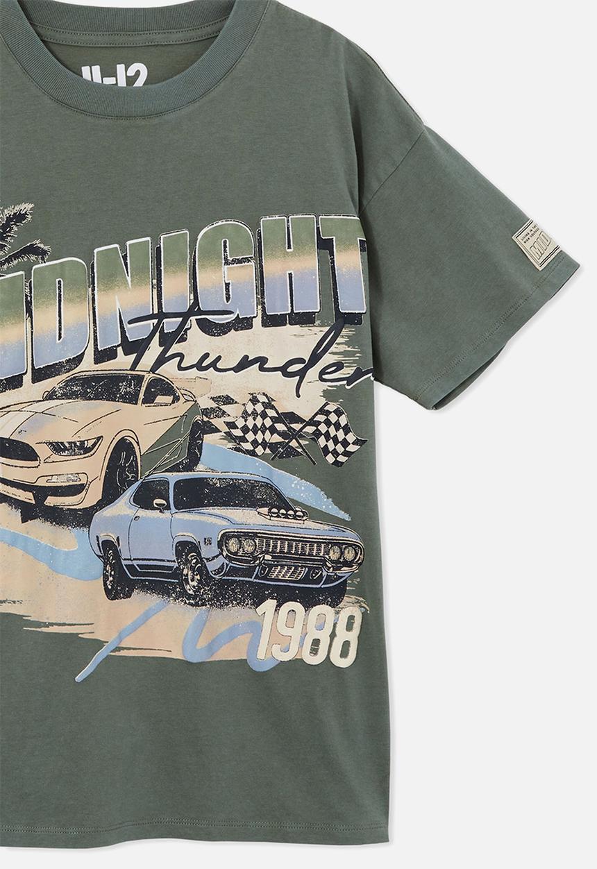 Cotton On - Sami short sleeve  embellished tee - swag green & midnight thunder