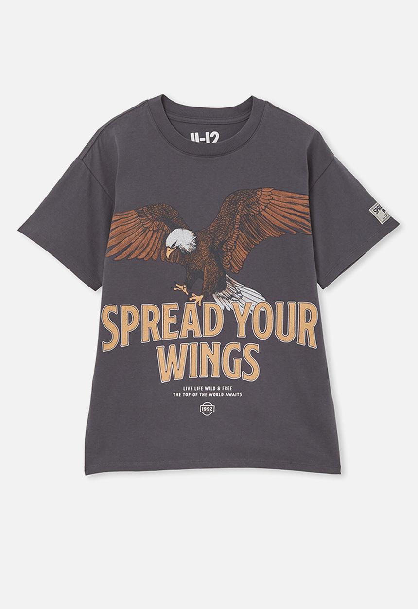 Cotton On - Sami short sleeve  embellished tee-vintage navy / eagle wild and free