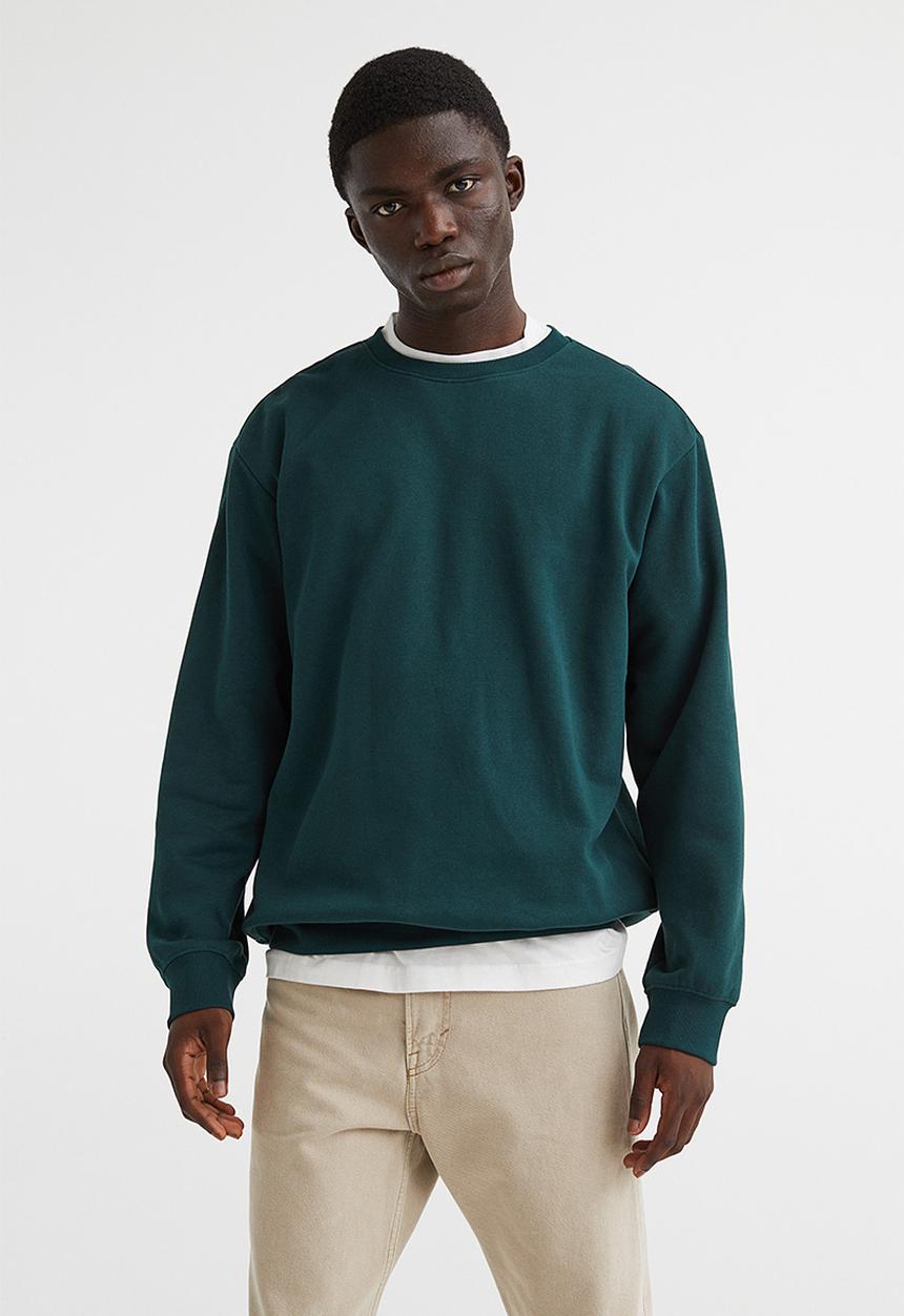 H&M - Relaxed fit sweatshirt - dark green