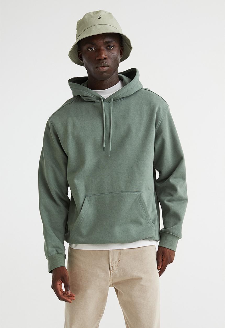 H&M - Relaxed fit hoodie - green 