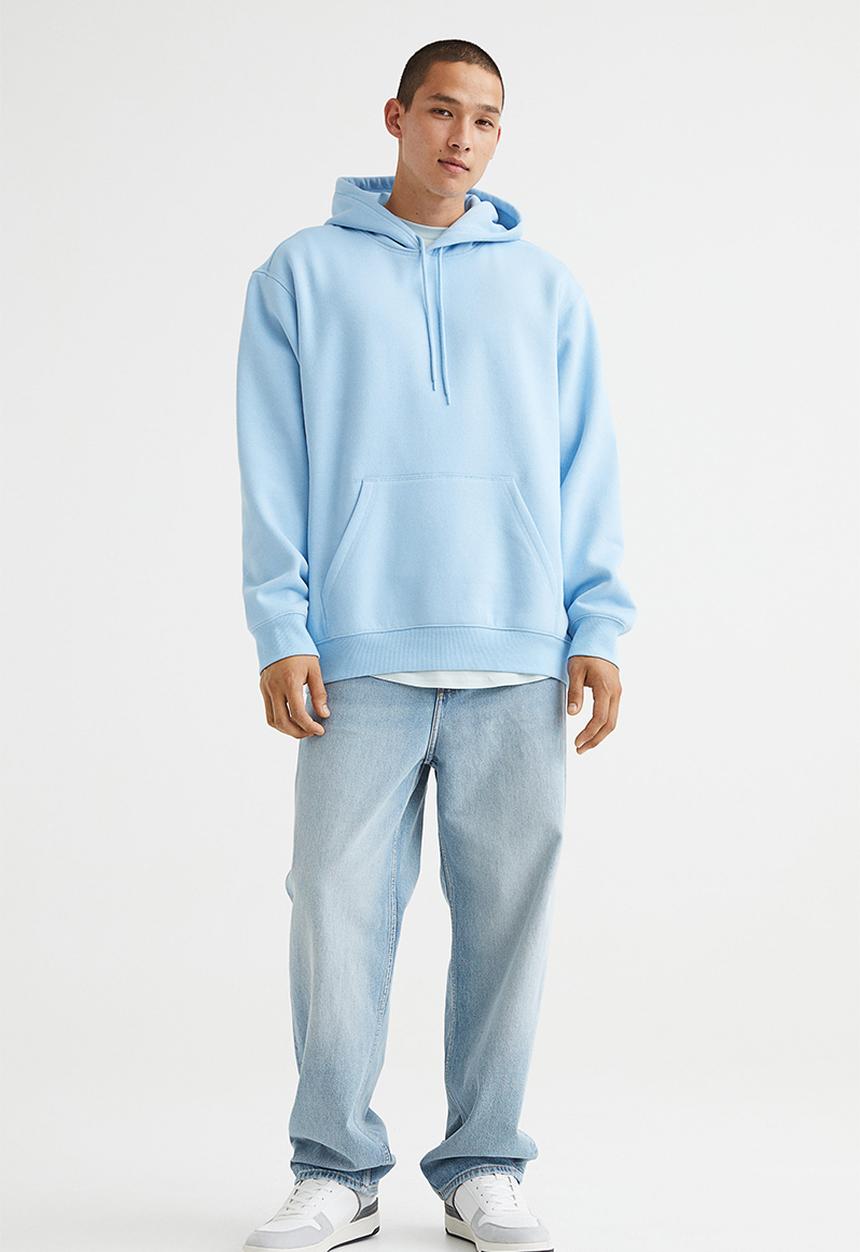 H&M - Relaxed fit hoodie - light blue