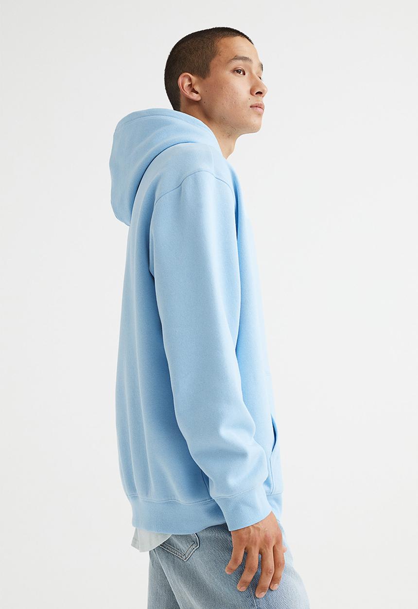 H&M - Relaxed fit hoodie - light blue