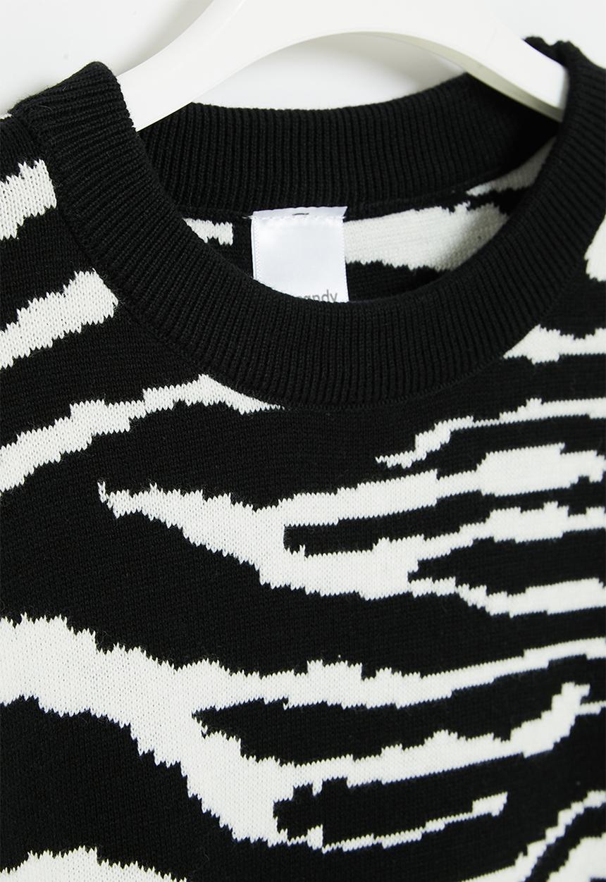 Pop Candy - Girls zebra jersey - black & white
