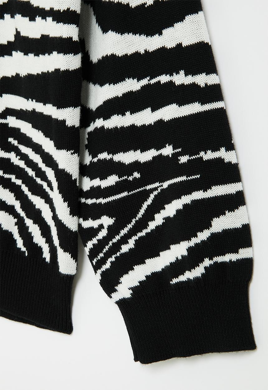 Pop Candy - Girls zebra jersey - black & white