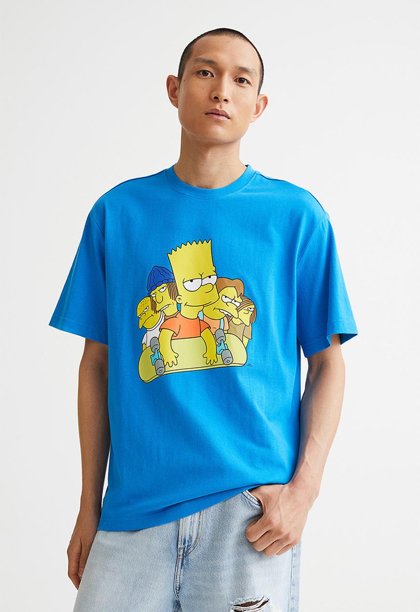 H&M - Relaxed fit T-shirt - blue/the simpsons