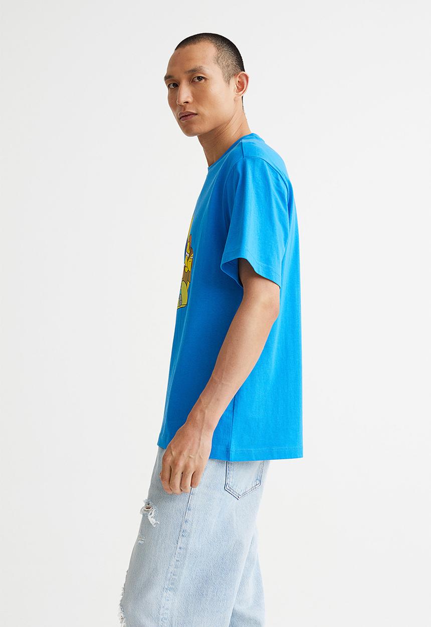 H&M - Relaxed fit T-shirt - blue/the simpsons