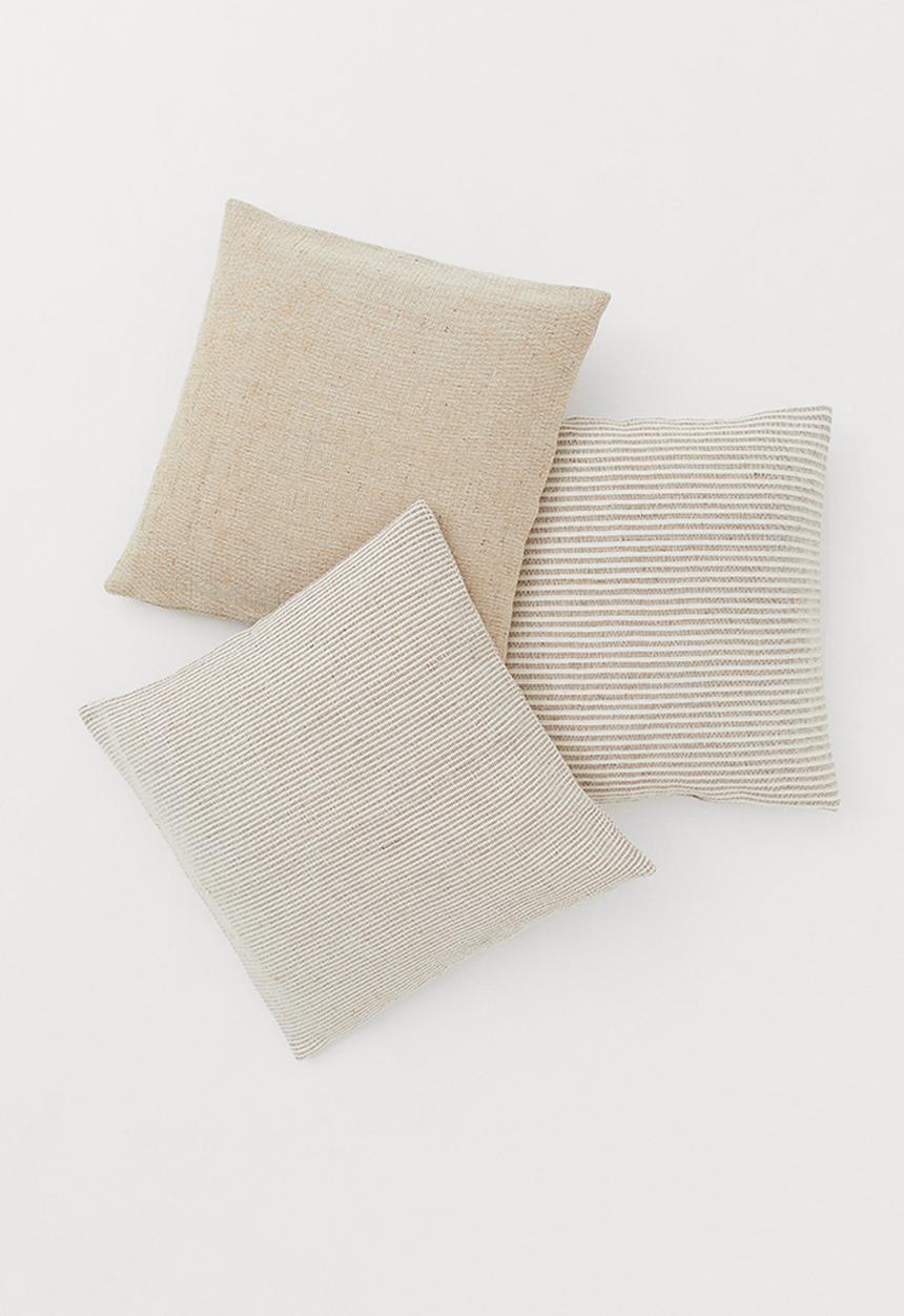 H&M - 3-pack cushion covers - beige/multi