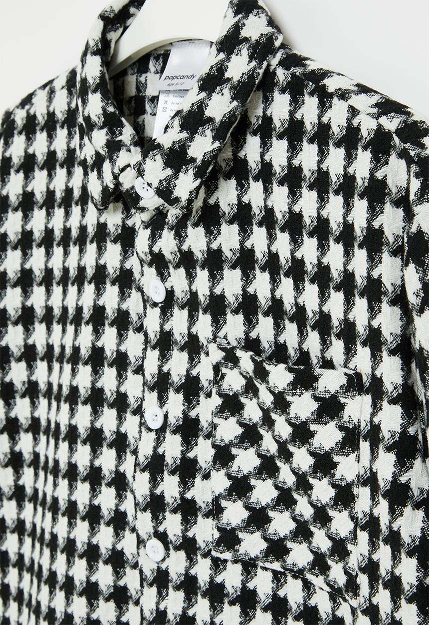 Pop Candy - Check shacket - black