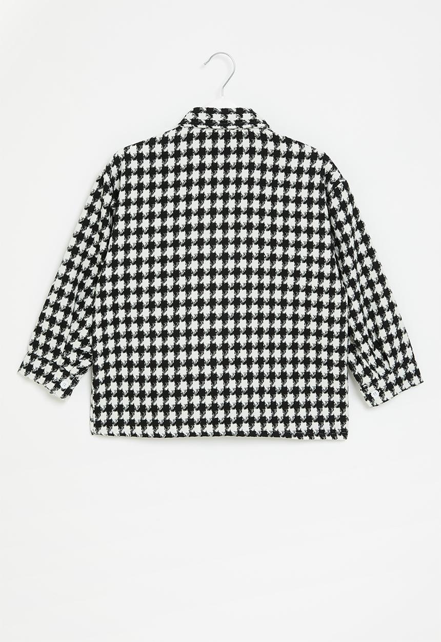 Pop Candy - Check shacket - black
